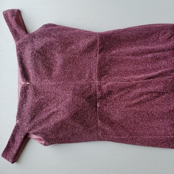 Celavie Pink Metallic Barbiecore Off the Shoulder Fit and Flare Long Dress S NWT - Picture 8 of 10